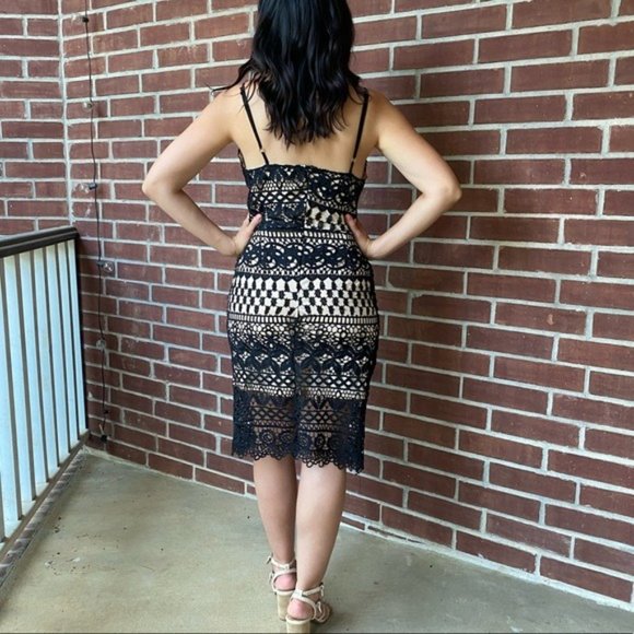 Black Lace Cocktail Dress - Picture 9 of 11